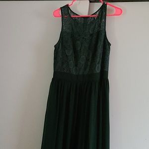 Long hunter Green dress